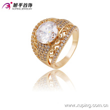 Moda elegante 18k banhado a ouro mulheres anel de jóias com zircão grande -13649